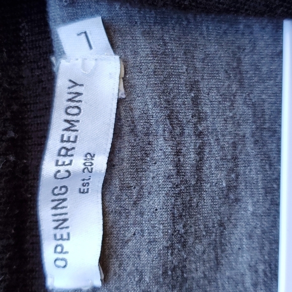 Opening Ceremony Black Fleece lined Bomber Jacket elbow patches Large - Picture 2 of 6